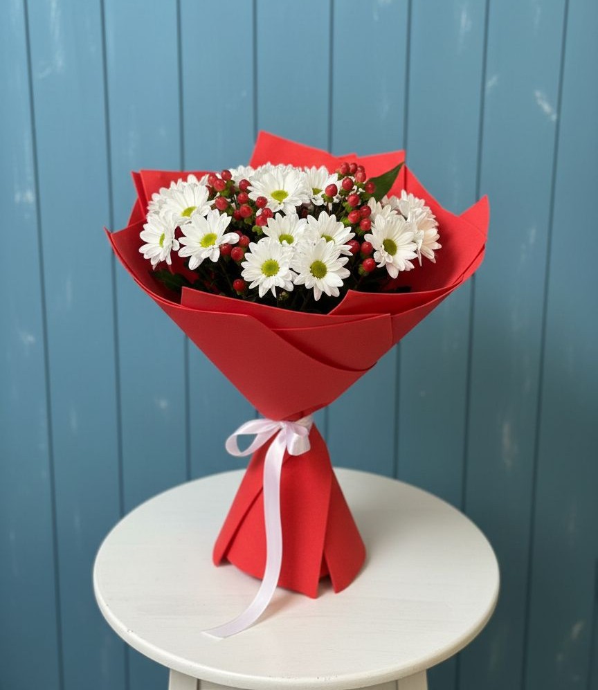 Букет цветов из: Хризантемы в Высоком Мурманская область