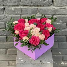Цветочная композиция из Розы в коробке #REPLACE_PRED# Высоком Мурманская область