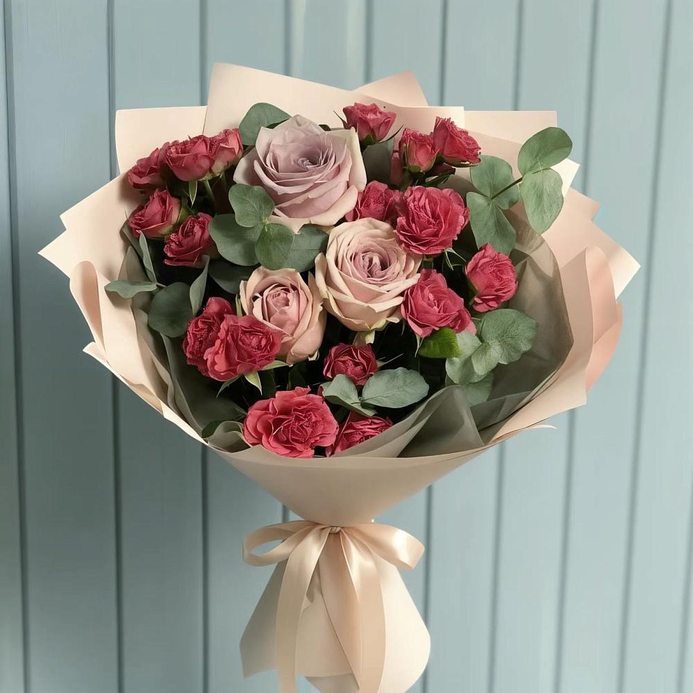 Букет цветов из: Гвоздики и Розы в Высоком Мурманская область