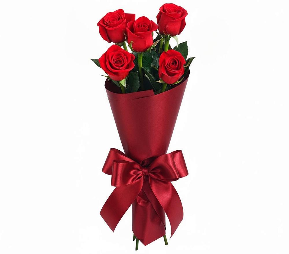 Букет 5 Красных роз Эдлесс Лав в Высоком Мурманская область