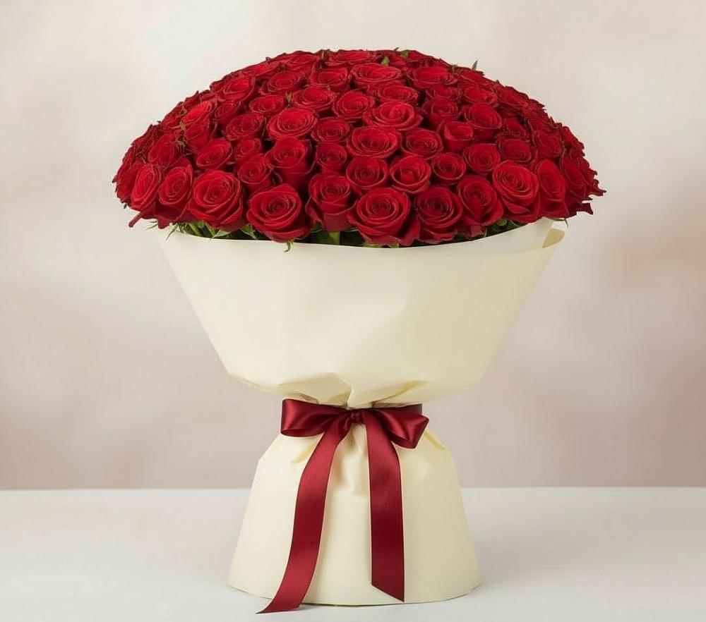 Букет 101 Красная роза Милано в Высоком Мурманская область