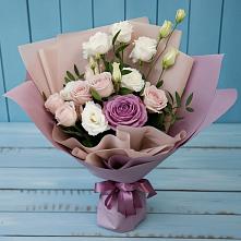 Букет цветов из:  Розы и Лизиантусы в Высоком Мурманская область