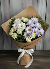 Букет цветов из:  Хризантемы и Розы в Высоком Мурманская область