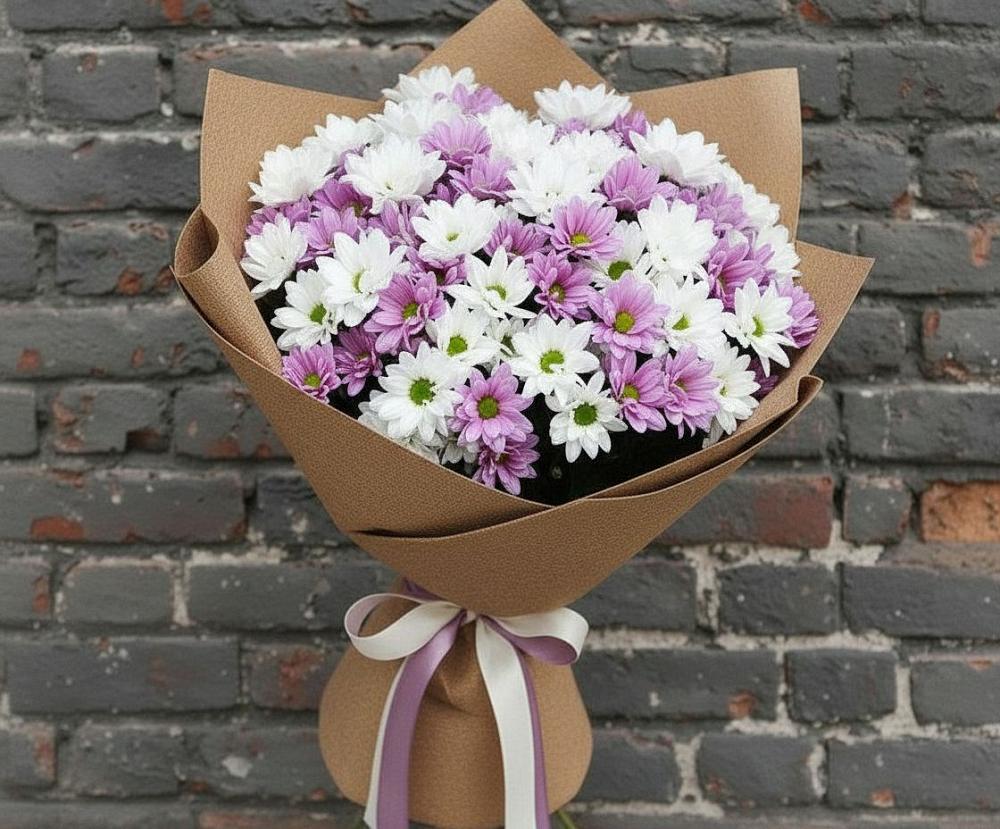 Букет цветов из: Хризантемы в Высоком Мурманская область