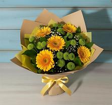 Букет цветов из:  Герберы и Хризантемы в Высоком Мурманская область