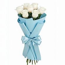 Букет 7 белых роз Проуд #REPLACE_PRED# Высоком Мурманская область