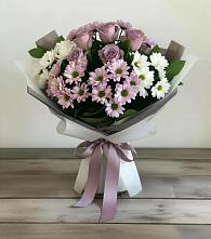 Букет цветов из:  Хризантемы и Розы #REPLACE_PRED# Высоком Мурманская область
