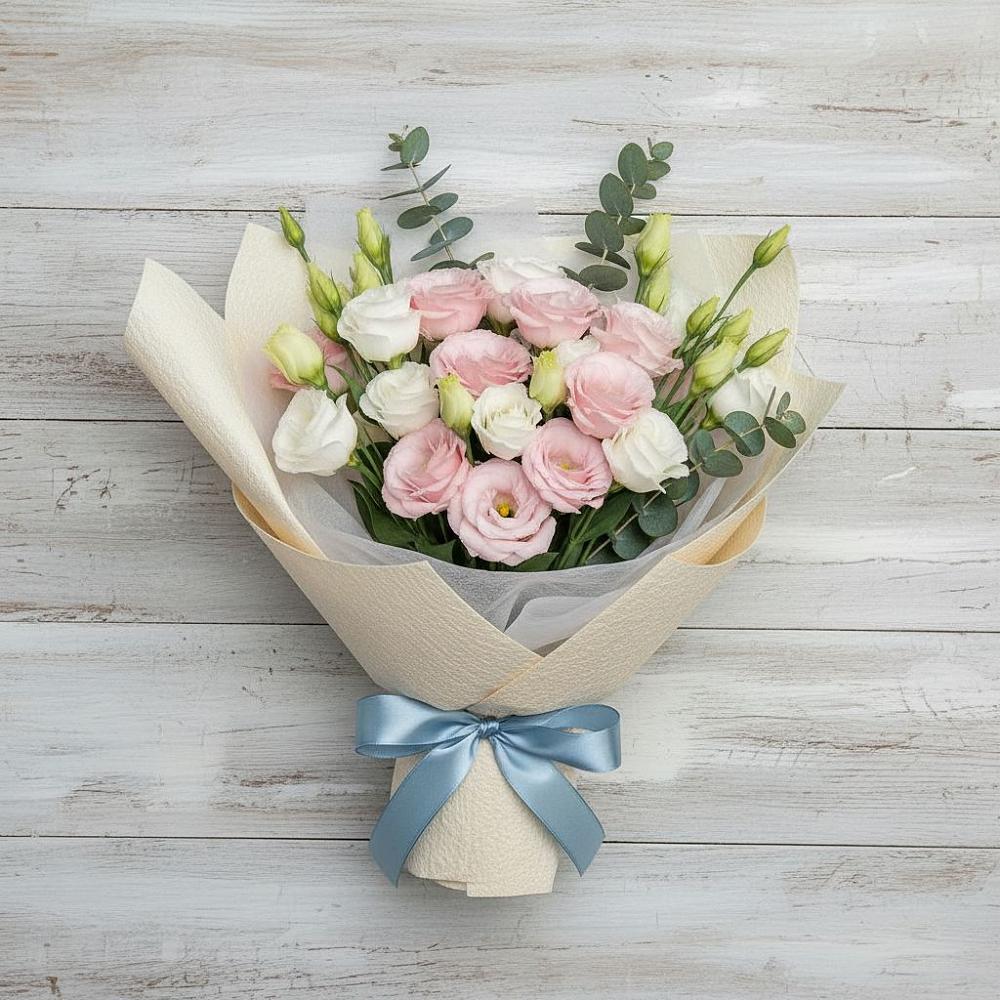 Букет цветов из: Лизиантусы в Высоком Мурманская область